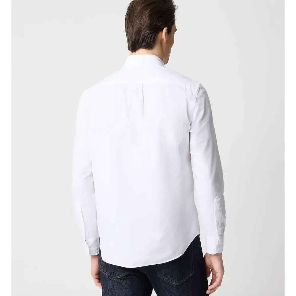 J.Crew Untucked Fit Slim Flex Oxford Shirt Cotton Mens Preppy White Classic XXL - Picture 2 of 12